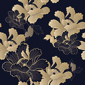 Mandy Dark Navy Blooms Leotard RTW