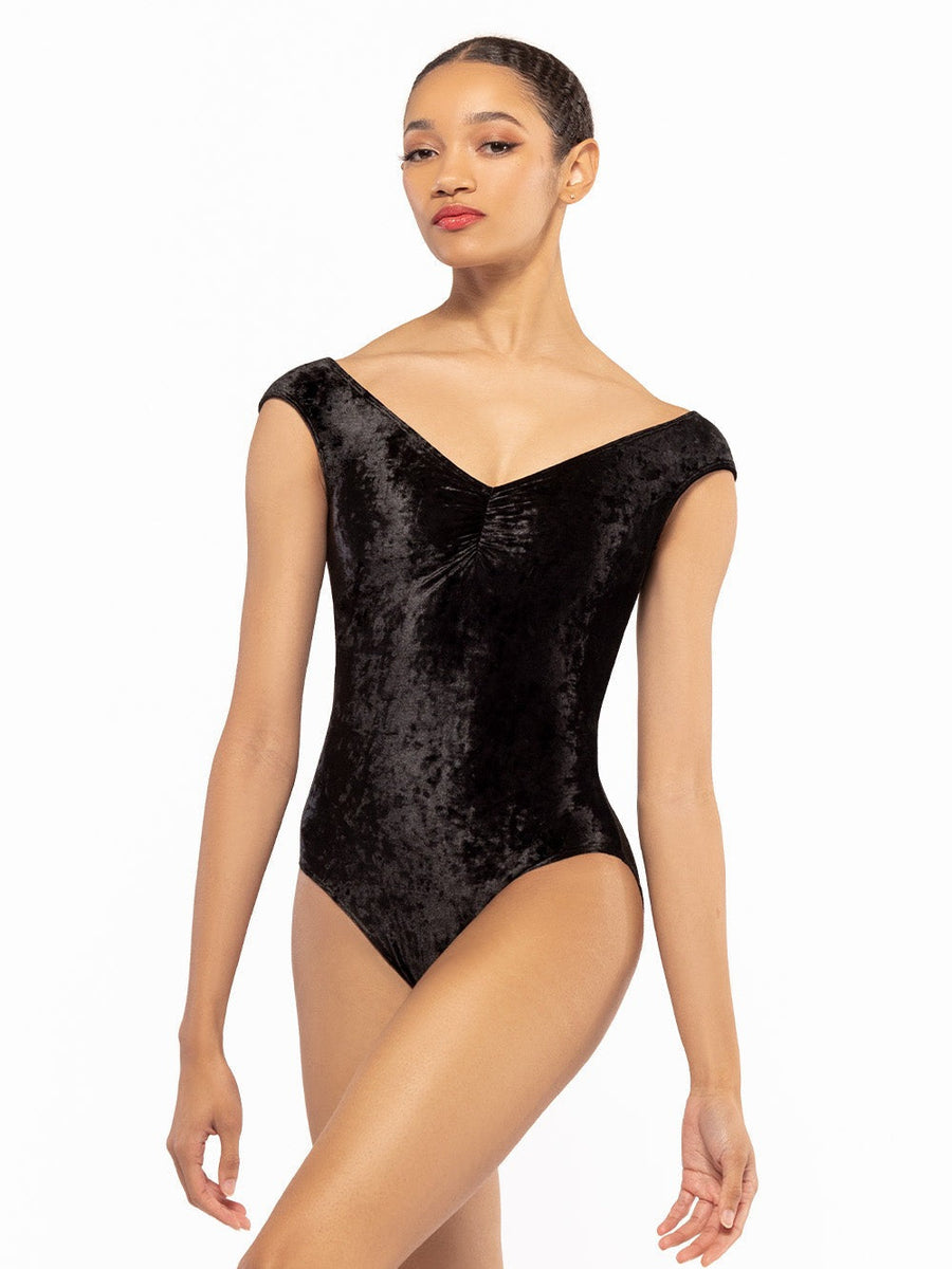 Sophia Leotard Black Crushed Velvet RTW