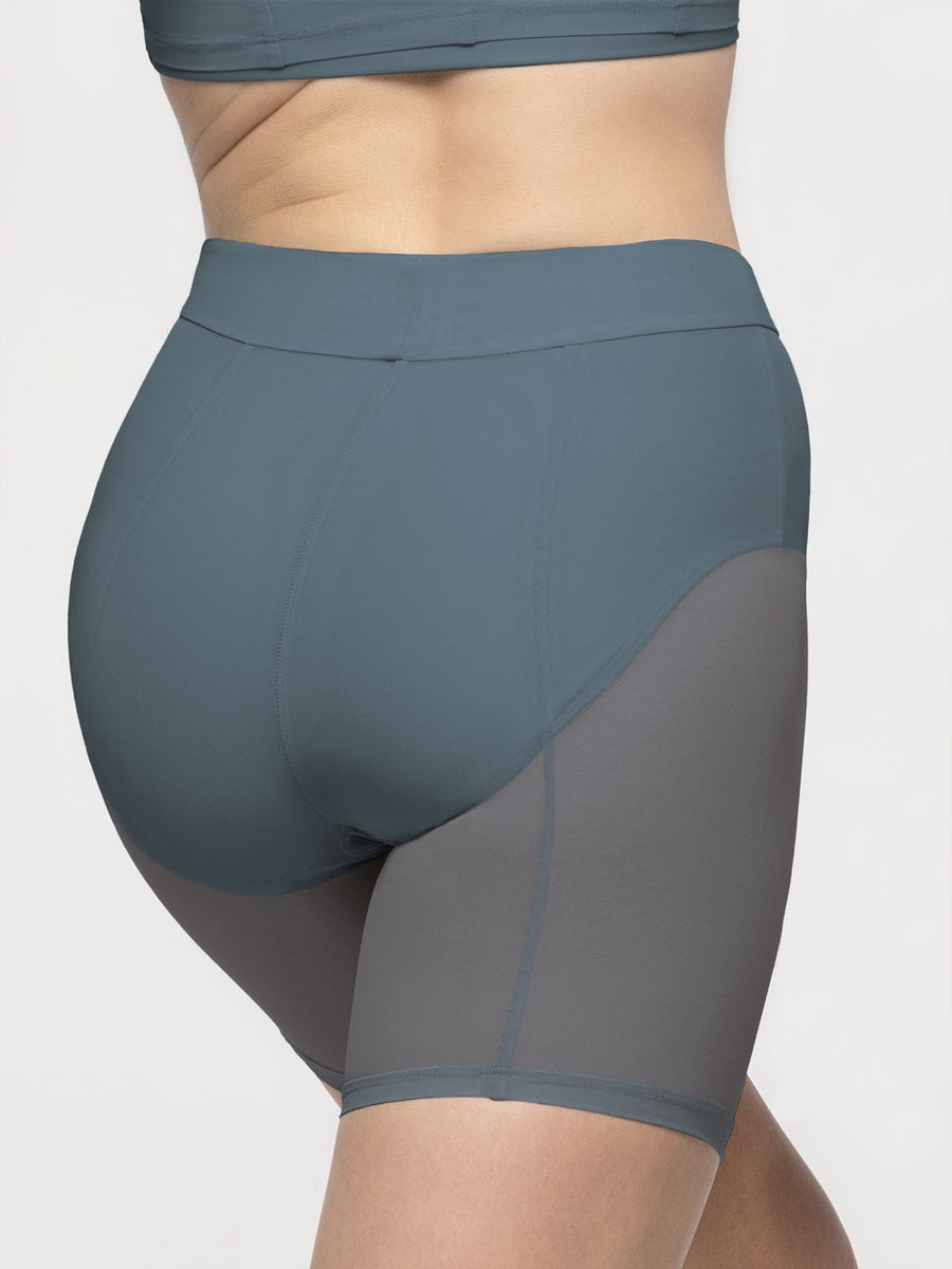 Back Seam Shorts Blue Agave Mesh RTW