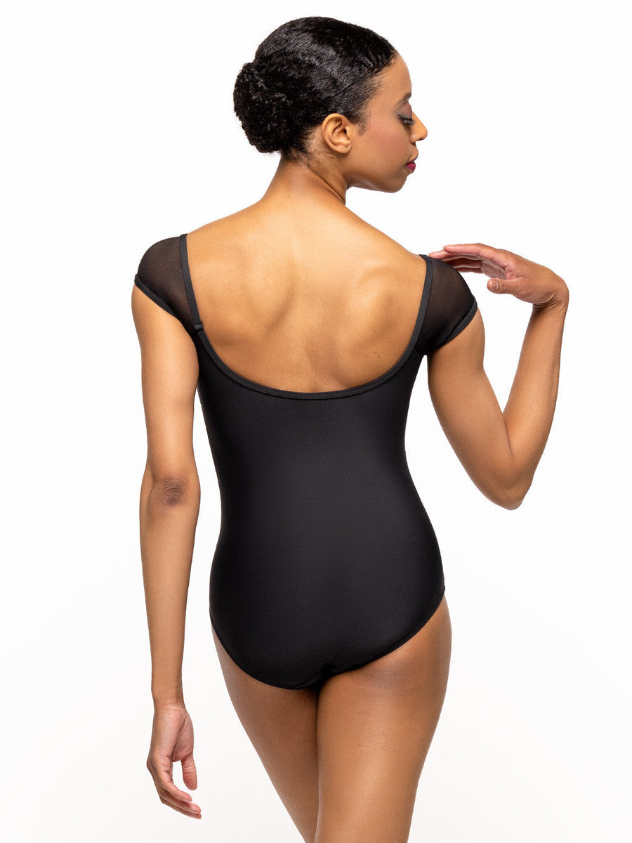 Celine Short Sleeve Black Leotard RTW
