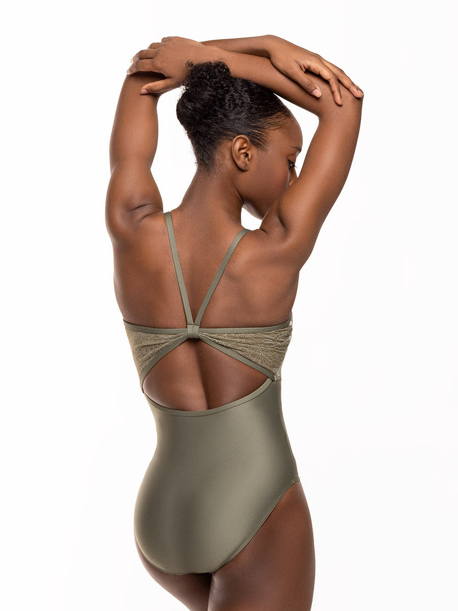 Mackenzie Leotard Dusty Olive Crushed Velvet RTW