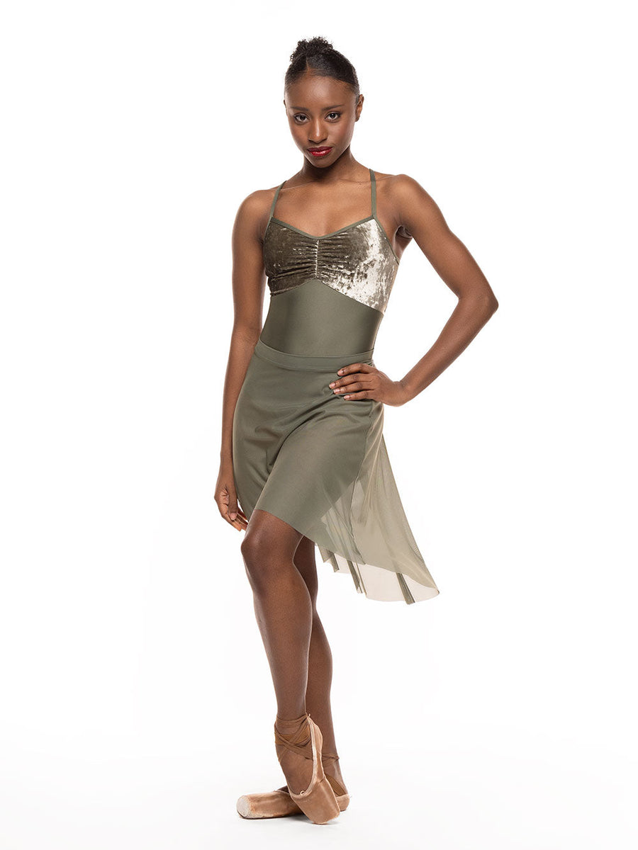 Mackenzie Leotard Dusty Olive Crushed Velvet RTW