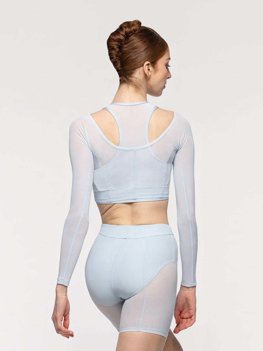 Back Seam Crop Top Frost Mesh RTW
