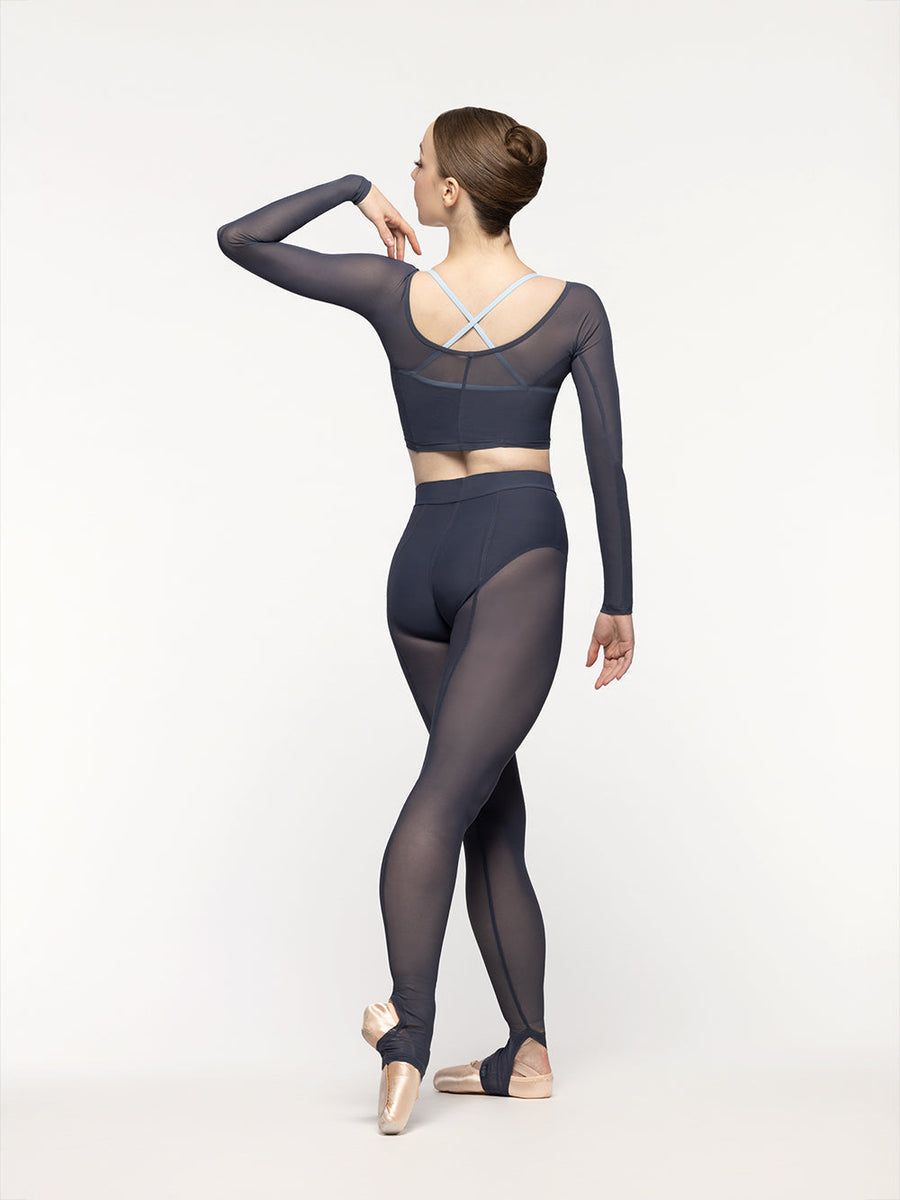 Stirrup Back Seam Tights Graphite Mesh RTW