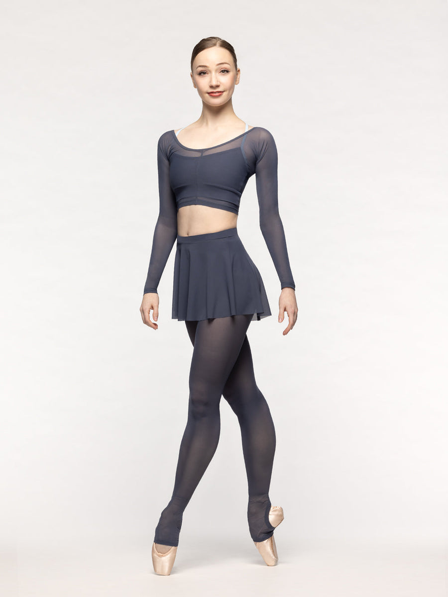 Stirrup Back Seam Tights Graphite Mesh RTW