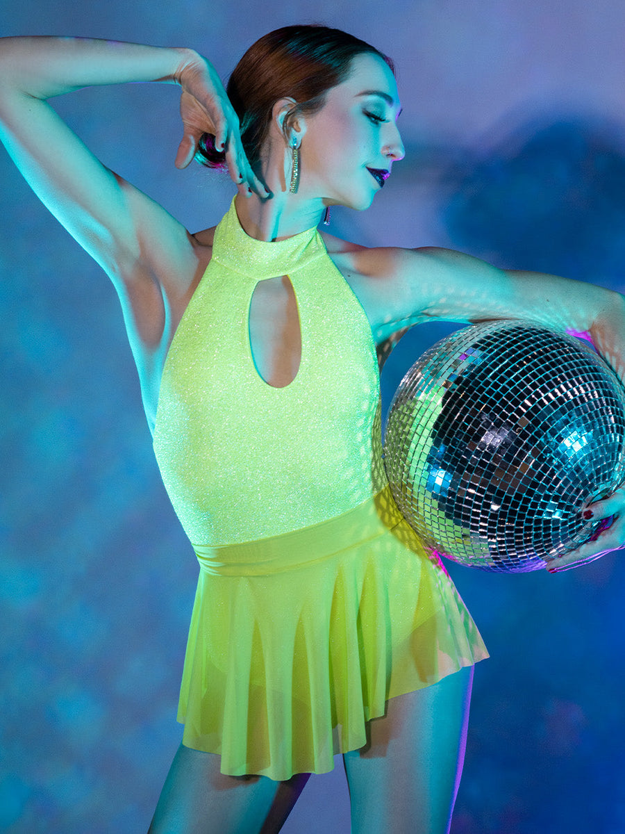 Monique Leotard Pistachio Silver Lurex RTW