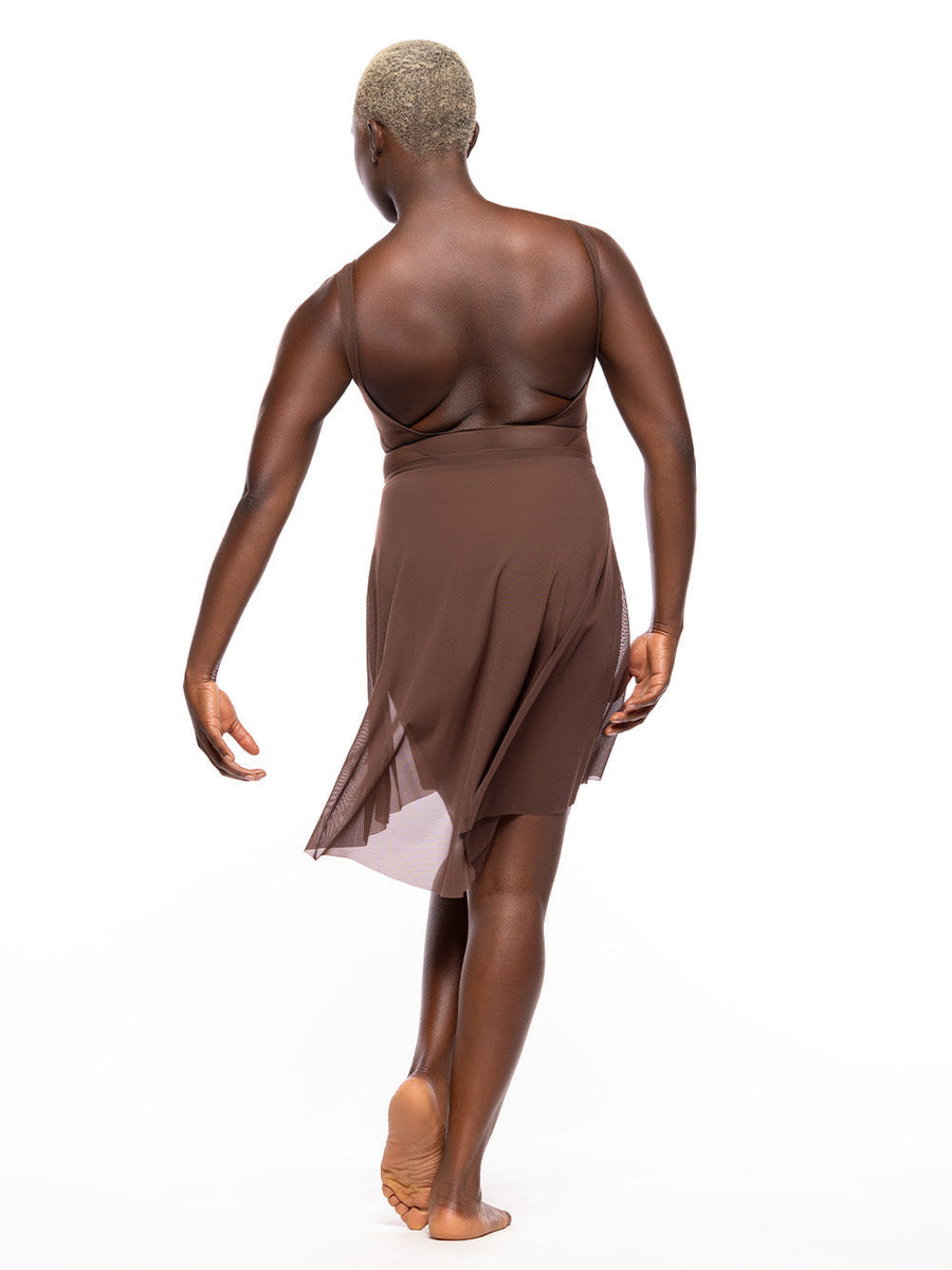 Long High-Low Skirt Coffee Mesh RTW