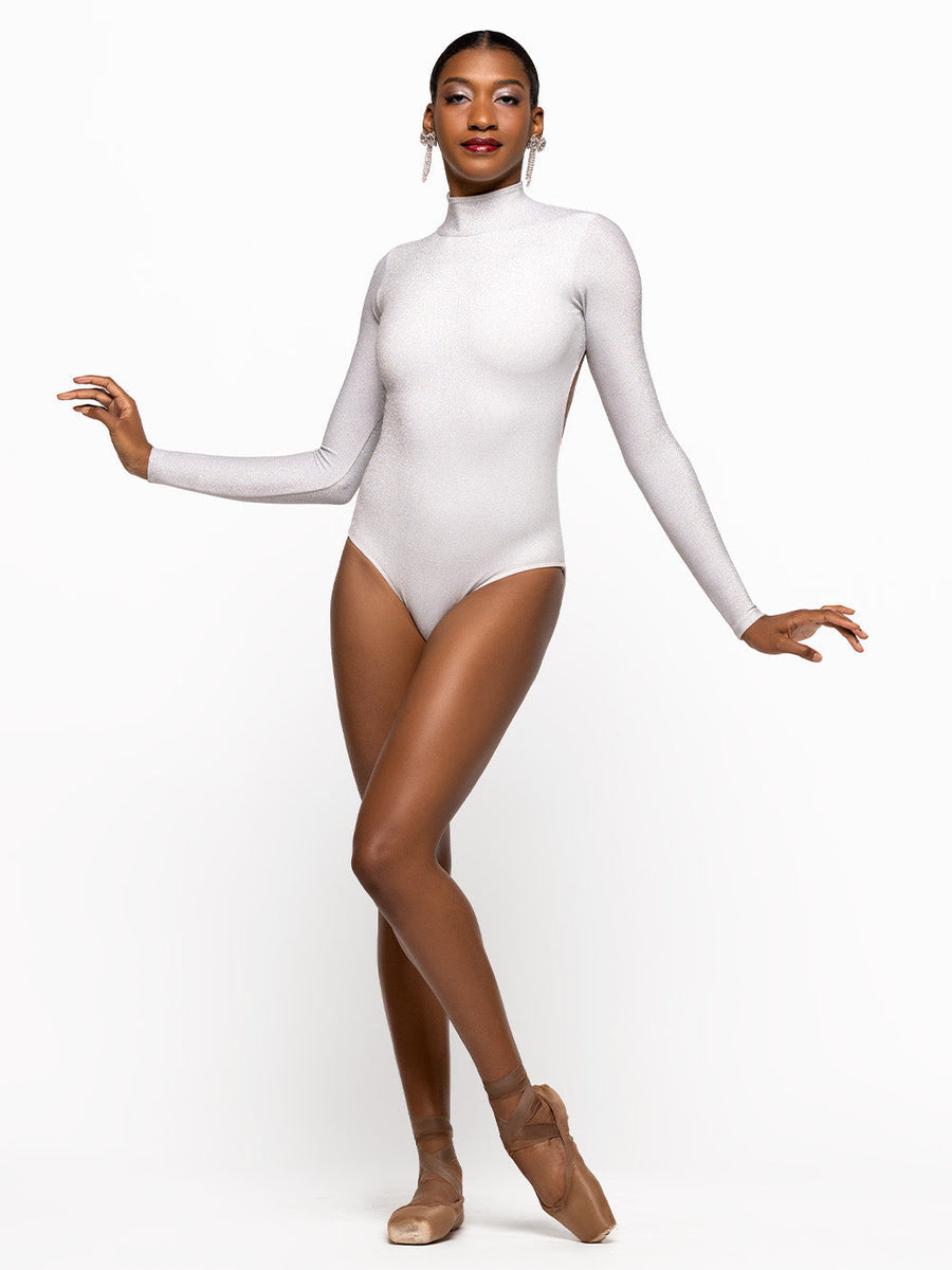 Molly Leotard White Silver Lurex RTW
