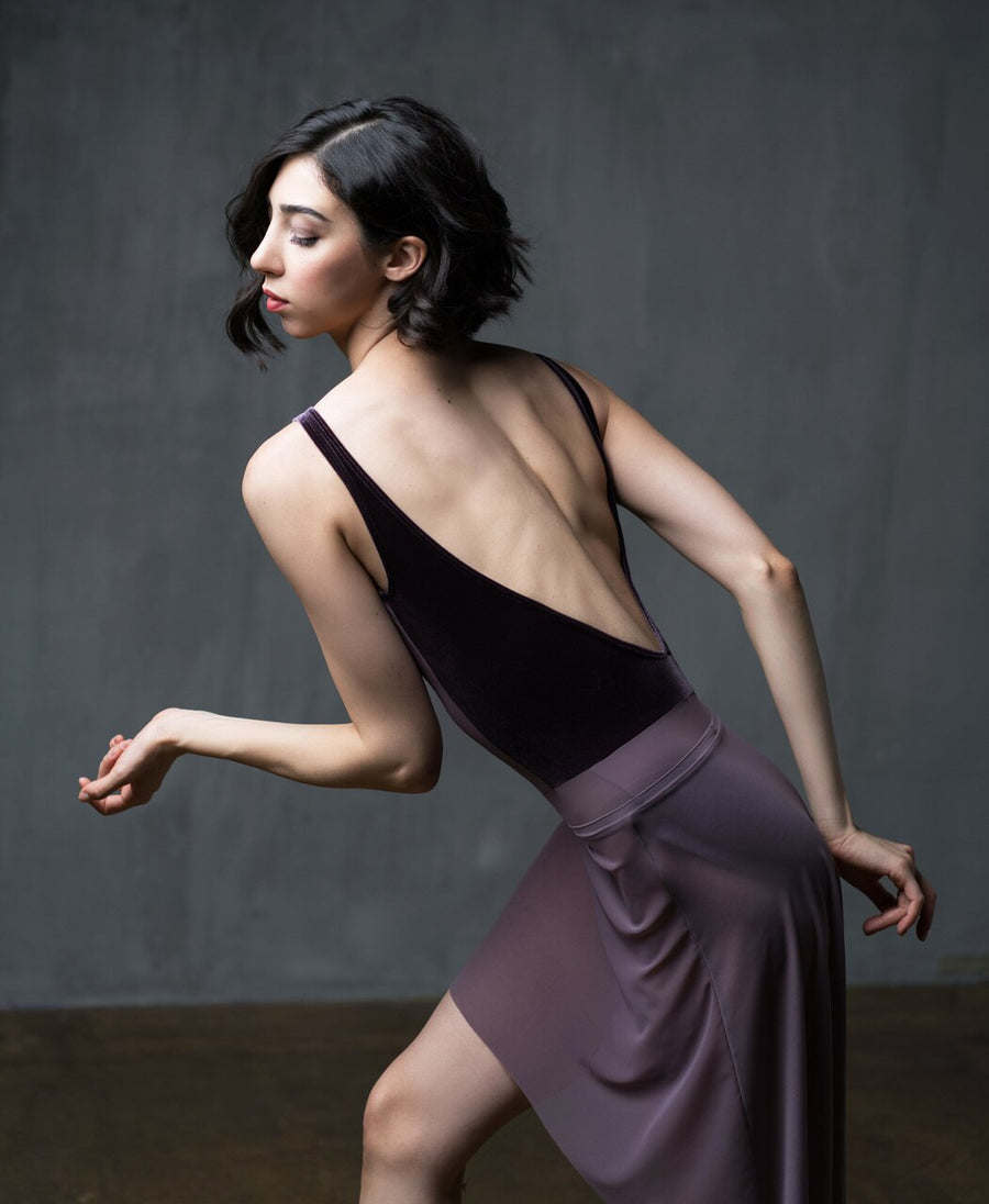 Allison Mauve Velvet Leotard RTW